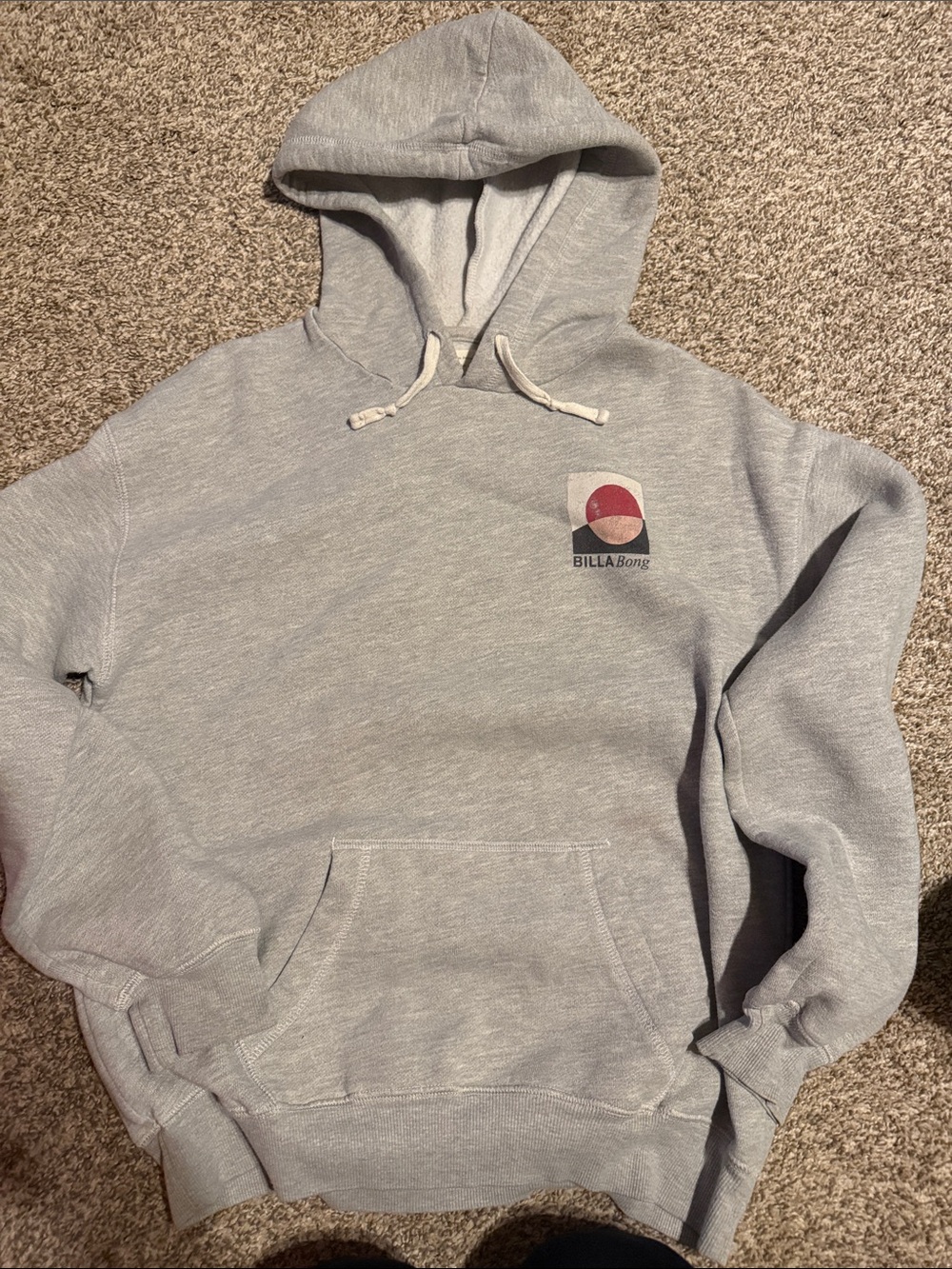 Billabong Light Gray Hoodie with Small Circle Logo